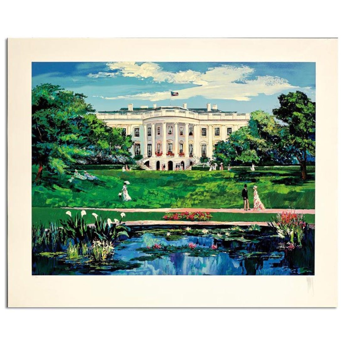 Mark King (1931-2014), "The White House" Hand Signed Limited Edition Serigraph with Letter of: The White House is a limited edition serigraph on paper by Mark King (1931-2014). Hand signed and numbered, this piece comes with a letter of authenticity and measures approximately 28" x 36"