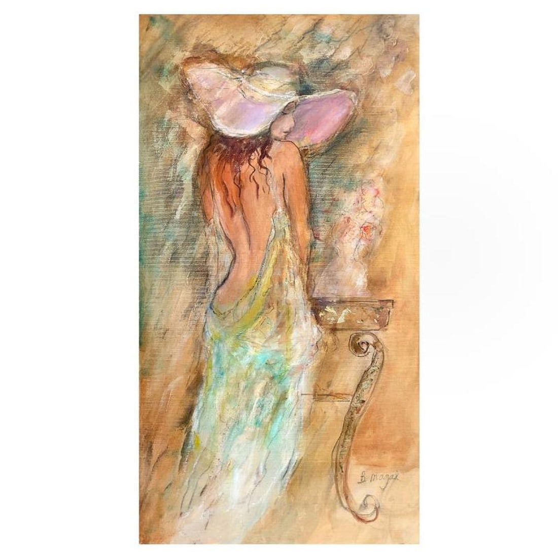 Batia Magal, Original Acrylic Painting on Canvas, Hand Signed with Letter of Authenticity.: This is an original acrylic painting on canvas by Batia Magal, hand signed by the artist. Includes Letter of Authenticity. Measures approx. 30" x 16" (image).