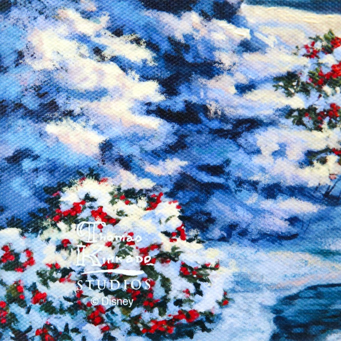 Thomas Kinkade- Hand Embellished Giclee on Canvas "Beauty and the Beast's Winter Enchantment" - 2