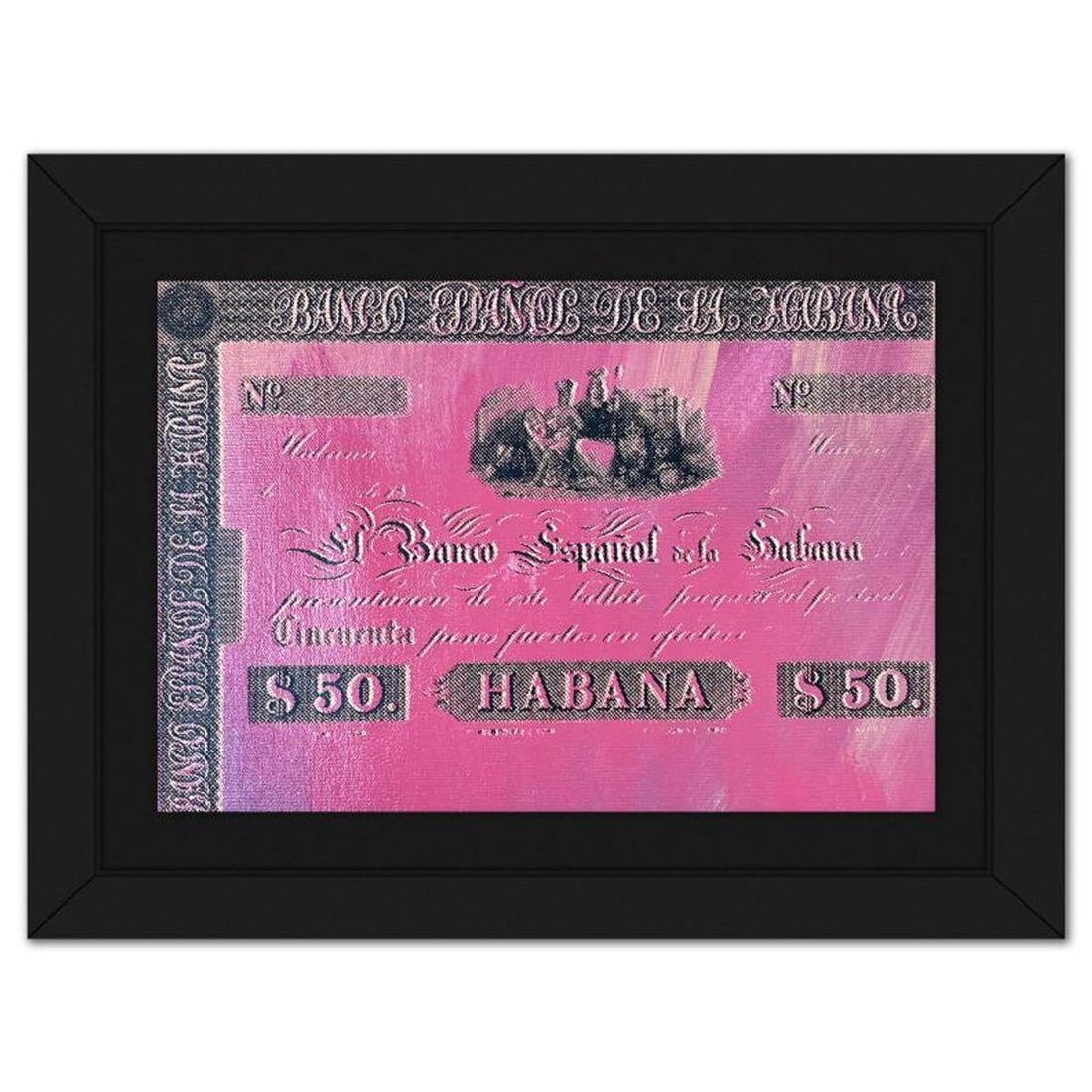 Steve Kaufman (1960-2010), "Habana" Framed Hand Embellished Limited Edition Silscreen, Numbered: Habana is a hand embellished limited edition silkscreen on canvas by Andy Warhol protege, Steve Kaufman (1960-2010), numbered 10/50 inverso and hand signed by the artist. This piece comes custom