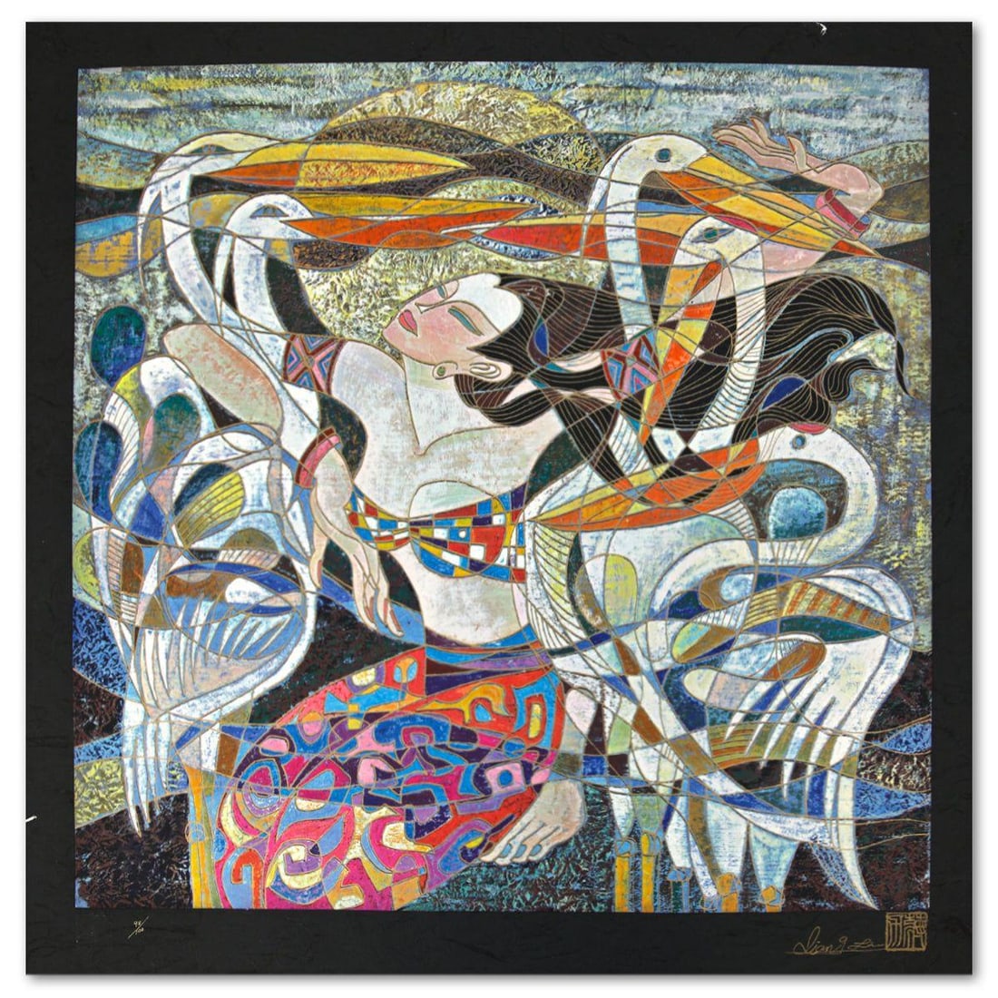 Li Yunnan- "Solo Flight": Artist: Li Yunnan. Title: Solo Flight. Size: 36" x 36". Reference#: 80612.