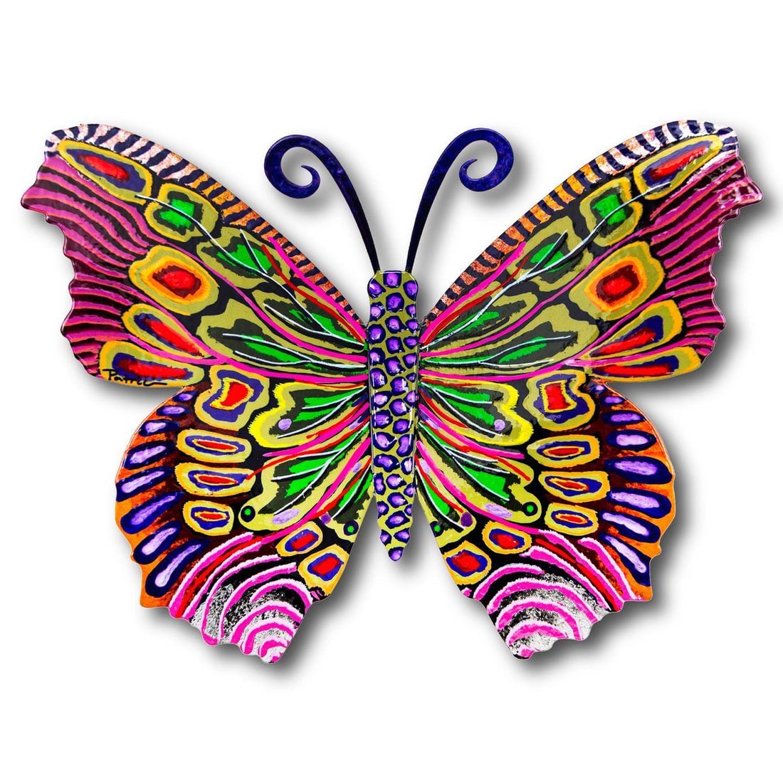 Patricia Govezensky- Original Painting on Cutout Steel "Butterfly" (1 of 2)