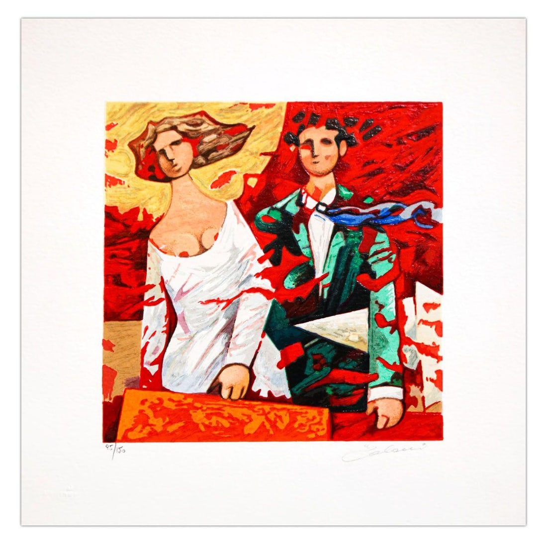 Giampaolo Talani- SIlkscreen on Paper "Partenze Rosse" (1 of 1)