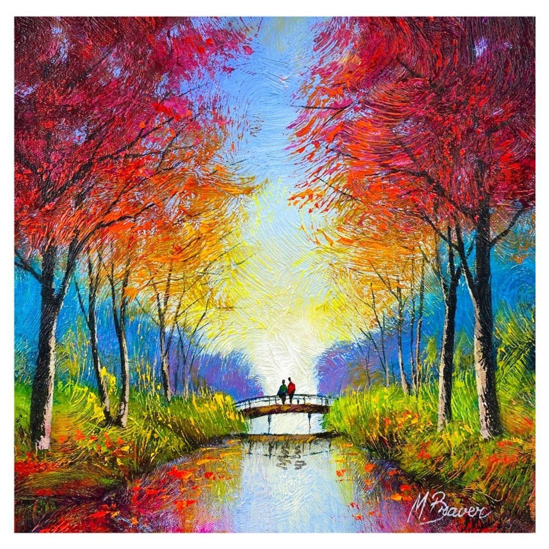 Mark Braver, Original Acrylic Painting on Canvas, Hand Signed with Letter of Authenticity.: This is an original acrylic painting on canvas by Mark Braver, hand signed by the artist. Includes Letter of Authenticity. Measures approx. 12" x 12" (image).