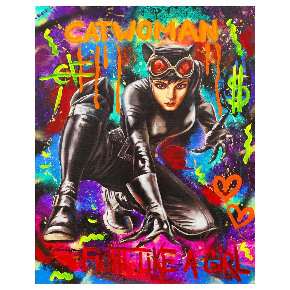 Nastya Rovenskaya- Mixed Media "Catwoman" (1 of 2)
