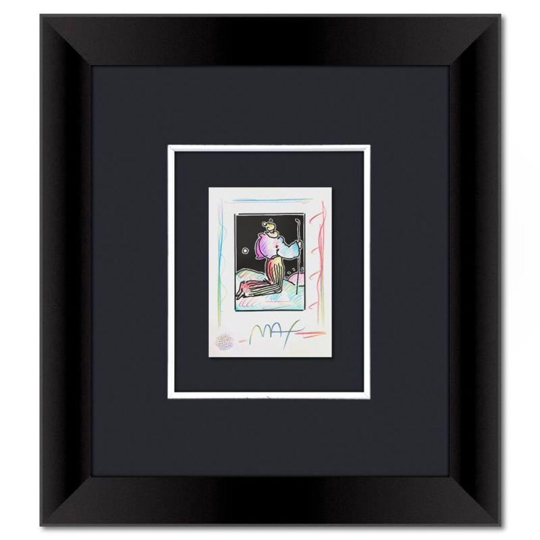 Peter Max, Framed One-of-a-Kind Mixed Media, Hand Signed with Registration Number Certifying (1 of 2)