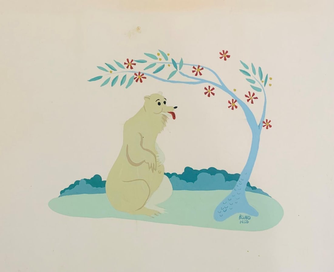 Bisno- Original painting on panel board "Bear" (1 of 1)