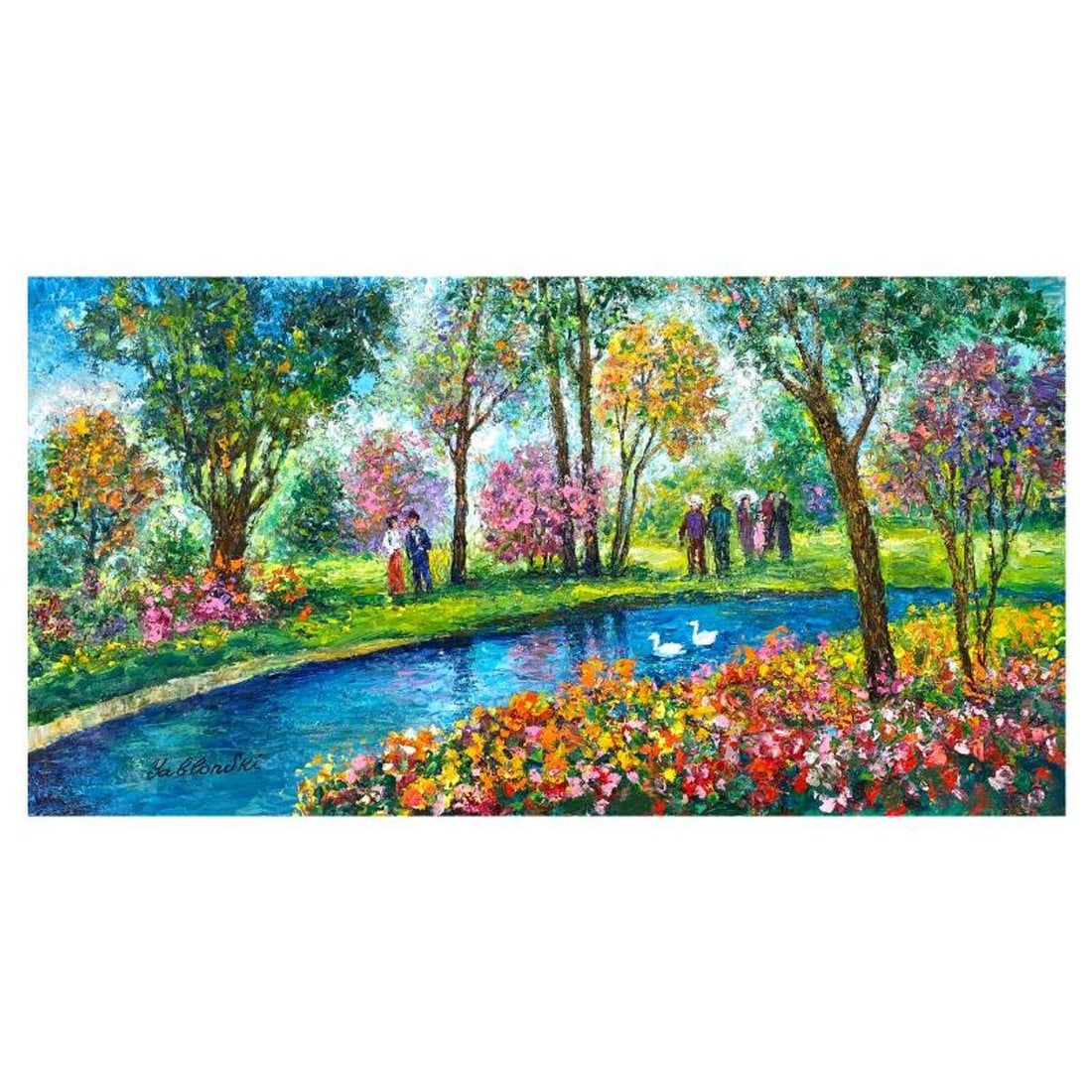 Shafira Yablonski, Original Oil Painting on Canvas, Hand Signed with Letter of Authenticity.: This is an original oil painting on canvas by Shafira Yablonski, hand signed by the artist. Includes Letter of Authenticity. Measures approx. 16" x 30" (image).