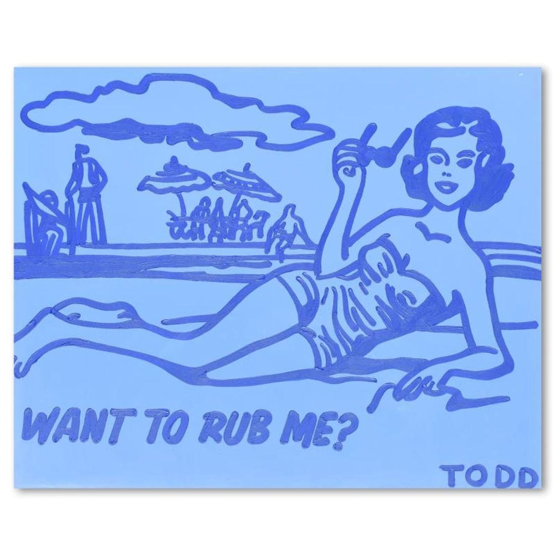 Todd Goldman, "Want To Rub Me" Original Acrylic Painting on Gallery Wrapped Canvas (60" x 48"), Hand (1 of 2)
