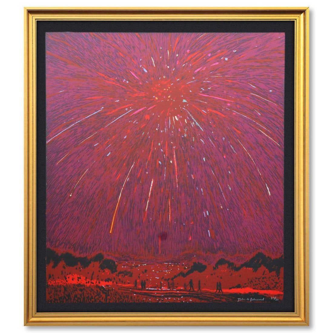 Jules de Balincourt- Five layer woodcut with screenprinted enamel detailing on Heritage Rag paper (1 of 2)