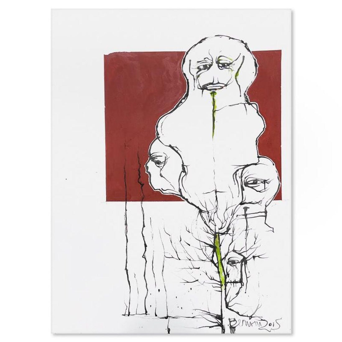 Milton Berwin (1925-2023), Original Painting (30" x 20"), Hand Signed with Letter of Authenticity.: This is an original painting on paper by Milton Berwin (1925-2023), hand signed by the artist. Includes Letter of Authenticity. Measures approx. 30" x 20" (image).