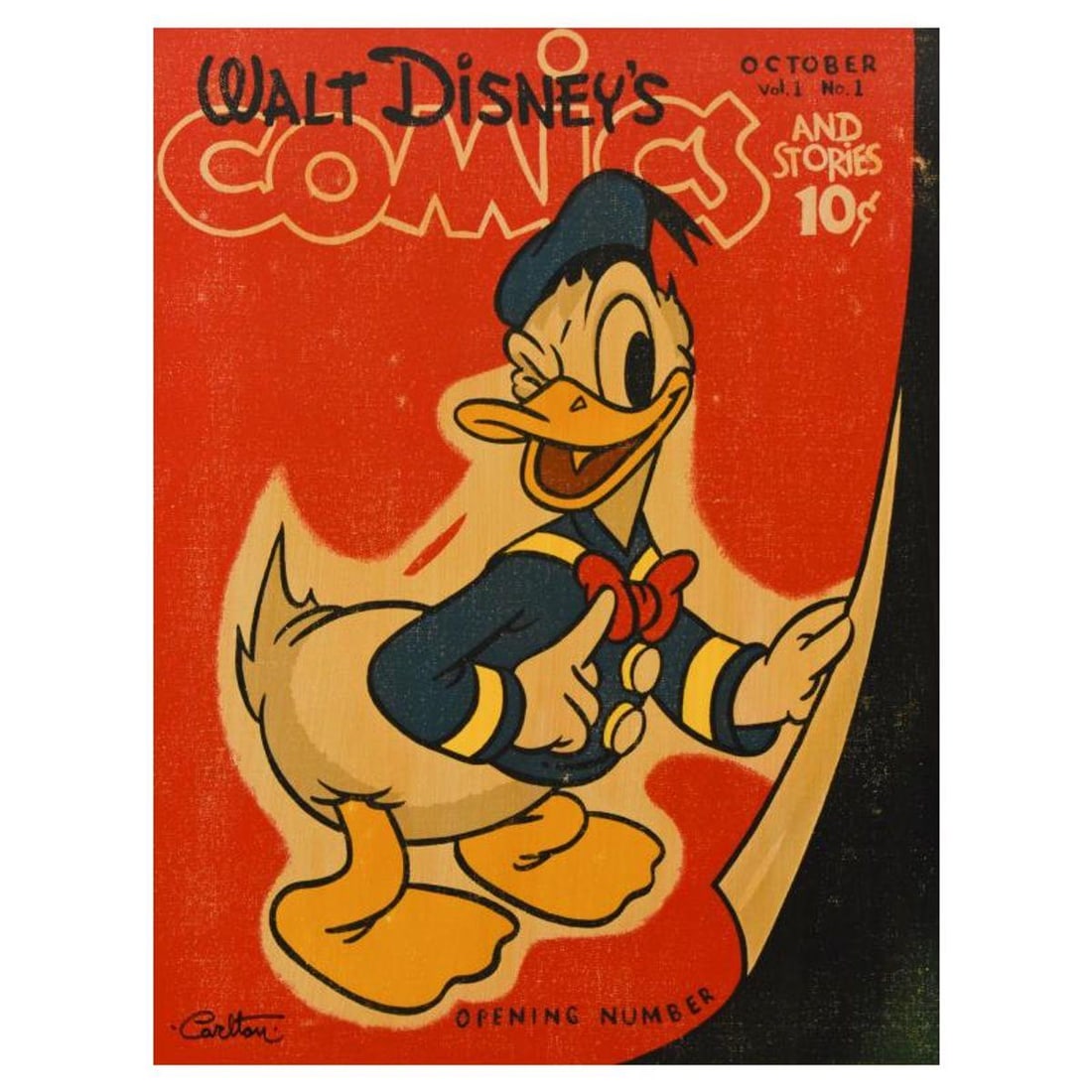 Trevor Carlton, "Donald's Opening Number" Limited Edition on Canvas from Disney Fine Art, Numbered (1 of 2)