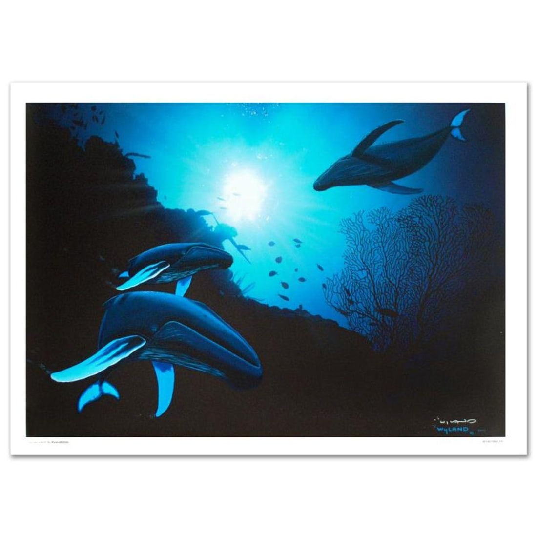 Whale Vision Limited Edition Giclee on Canvas (42" x 30") by renowned artist WYLAND, Numbered and (1 of 2)