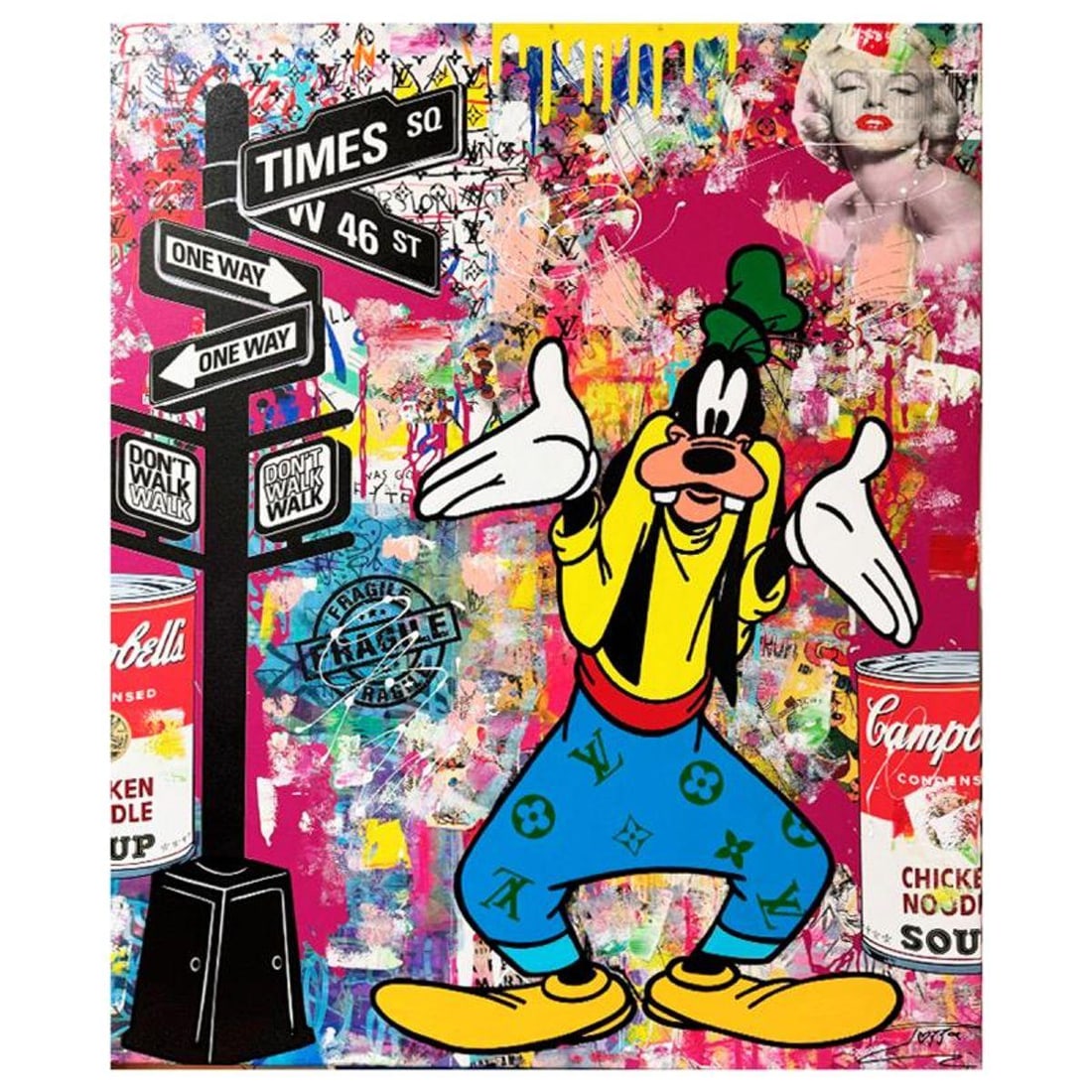 Jozza, "Lost In Ny" Unique Mixed Media on Canvas, Hand Signed Inverso with Letter of Authenticity. (1 of 1)