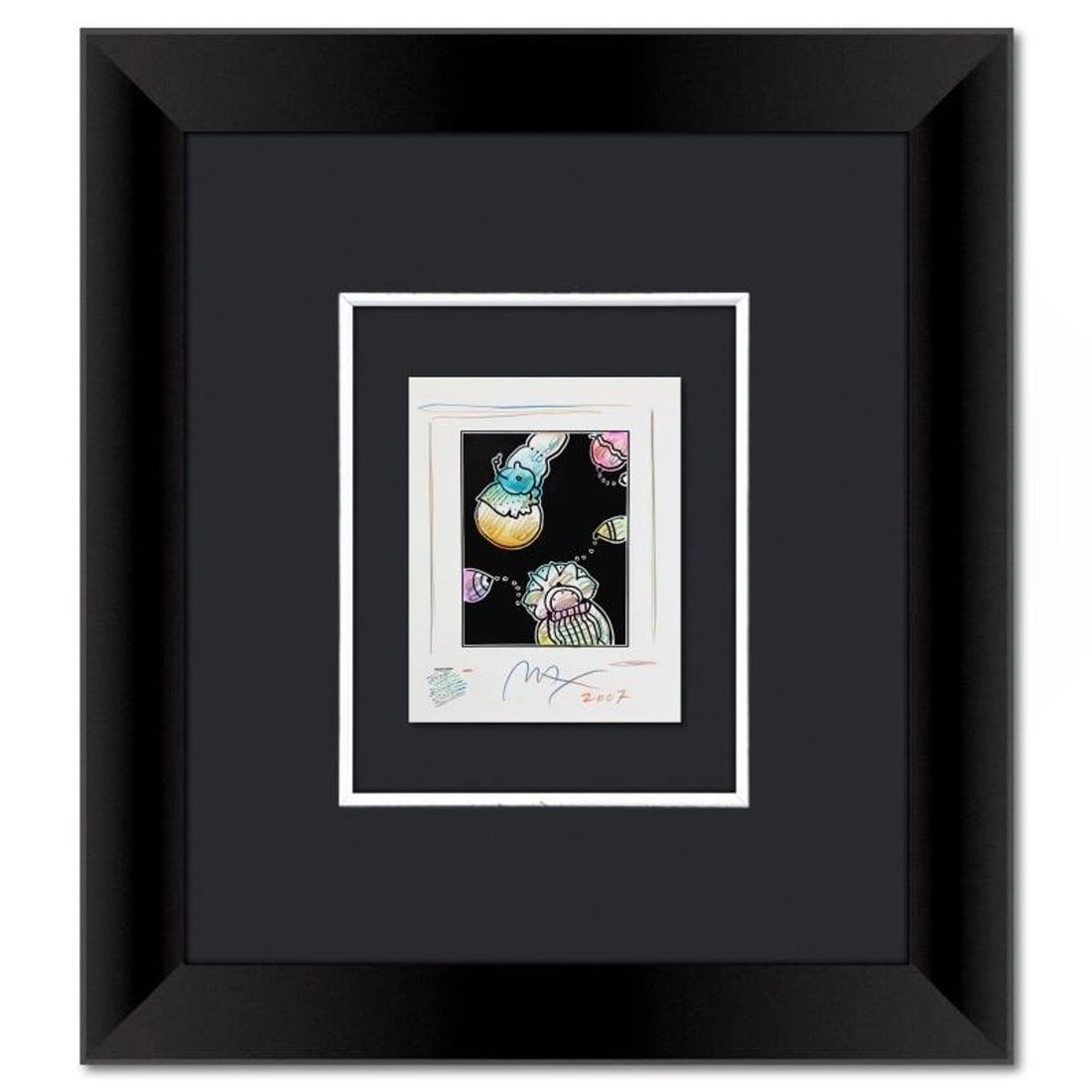 Peter Max, Framed One-of-a-Kind Mixed Media, Hand Signed with Registration Number Certifying (1 of 2)
