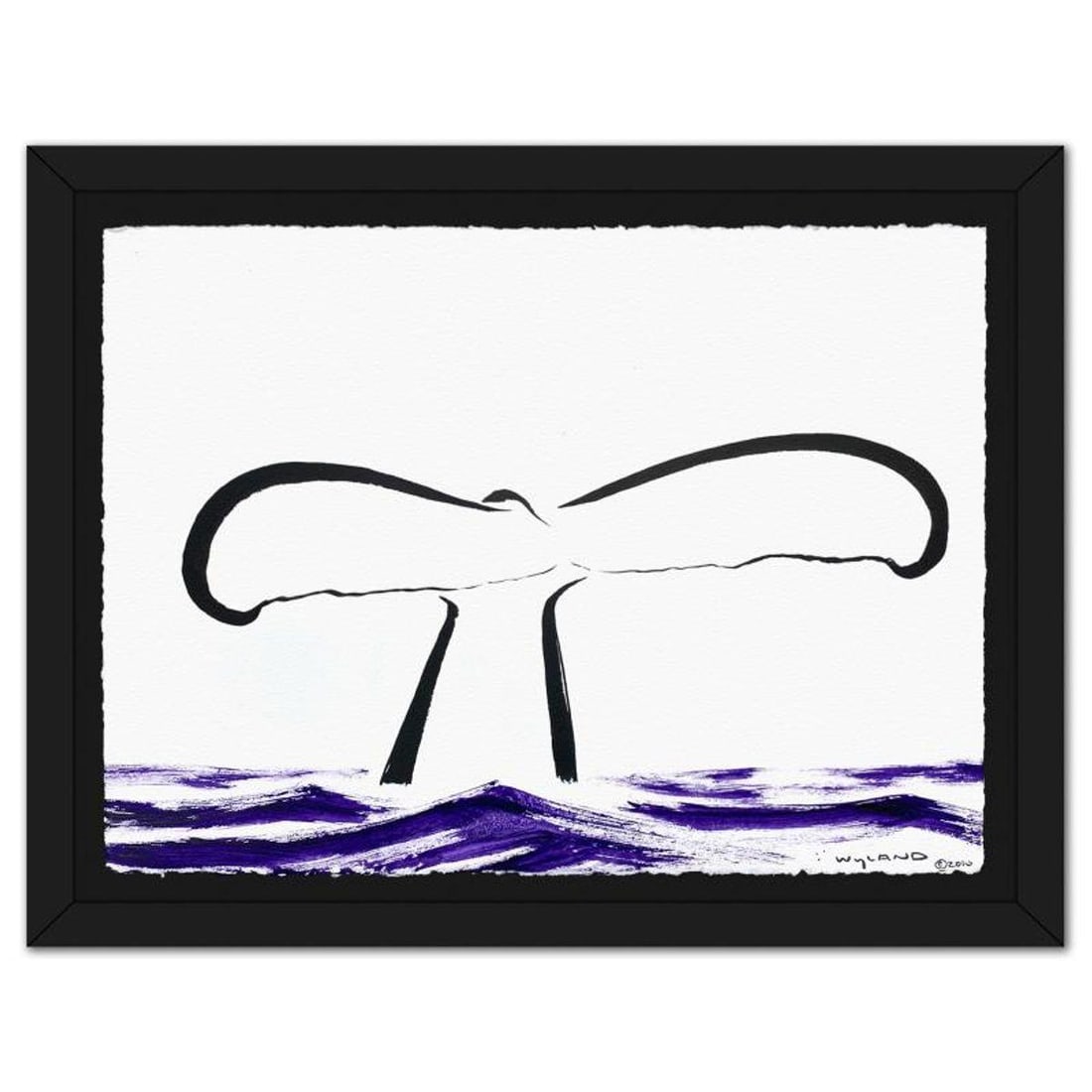 Wyland, "Whale Tail" Framed Original Sumi Ink Painting, Hand Signed with Letter of Authenticity.: Whale Tail is an original sumi ink painting on paper by Wyland, hand signed by the artist. This piece comes custom framed. Includes Letter of Authenticity. Measures approx. 30" x 37" (frame), 23" x 30