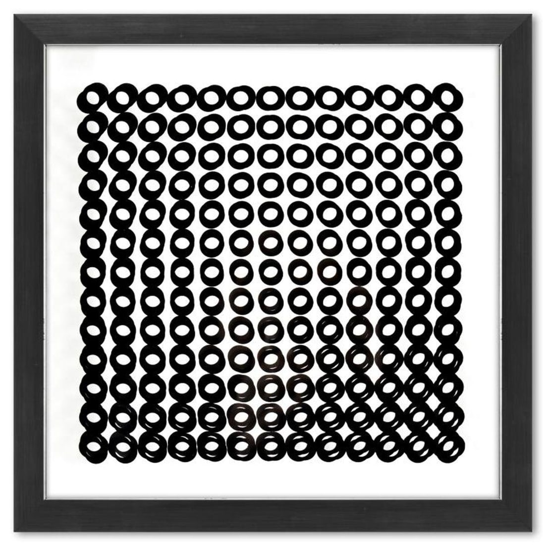 Victor Vasarely (1908-1997), "Trois Dimensions Optique de la serie Cinetiques" Framed 1973: Trois Dimensions Optique de la serie Cinetiques is a dimensional artwork, published in 1973, by Victor Vasarely (1908-1997). This piece comes custom framed, with a letter of authenticity and with a 19