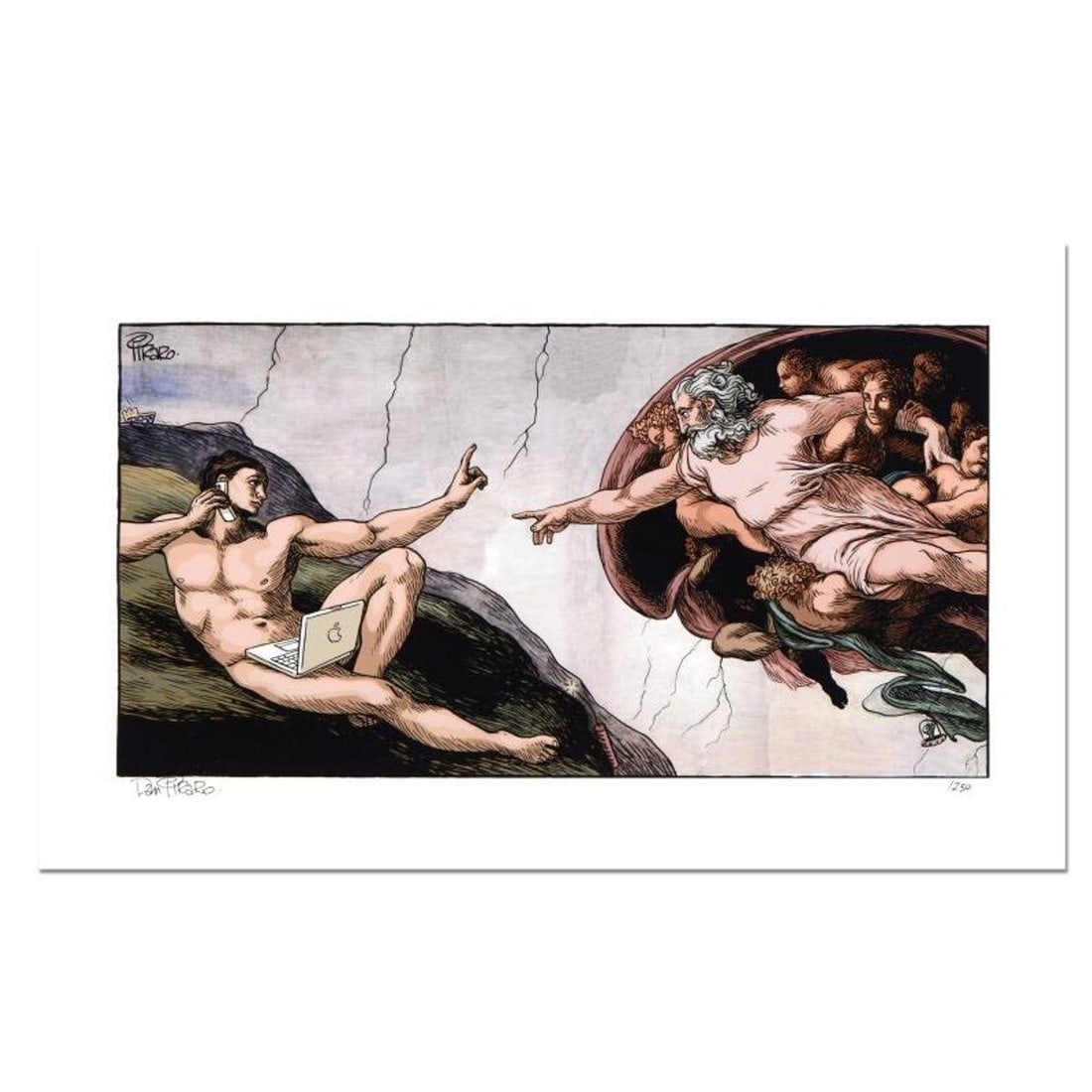 Bizarro, "Interruption of Adam" Numbered Limited Edition Hand Signed by creator Dan Piraro; Letter (1 of 2)