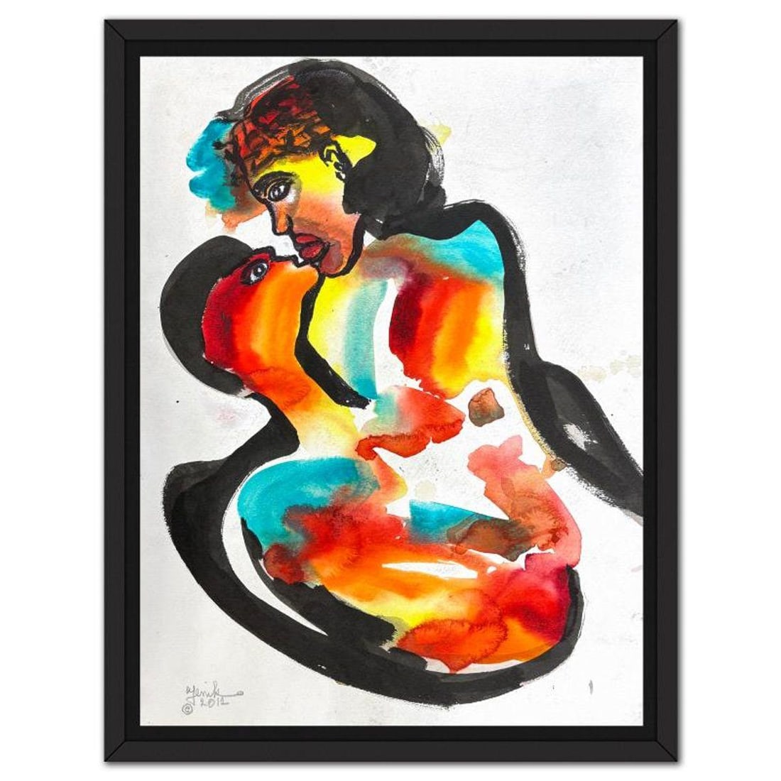 Jenik Cook, Framed Hand Signed Original Painting with Letter of Authenticity.: This is an original acrylic painting on paper by Jenik Cook. Hand signed by the artist, it includes Letter of Authenticity. This piece comes from the artist's personal collection. Measures approximate