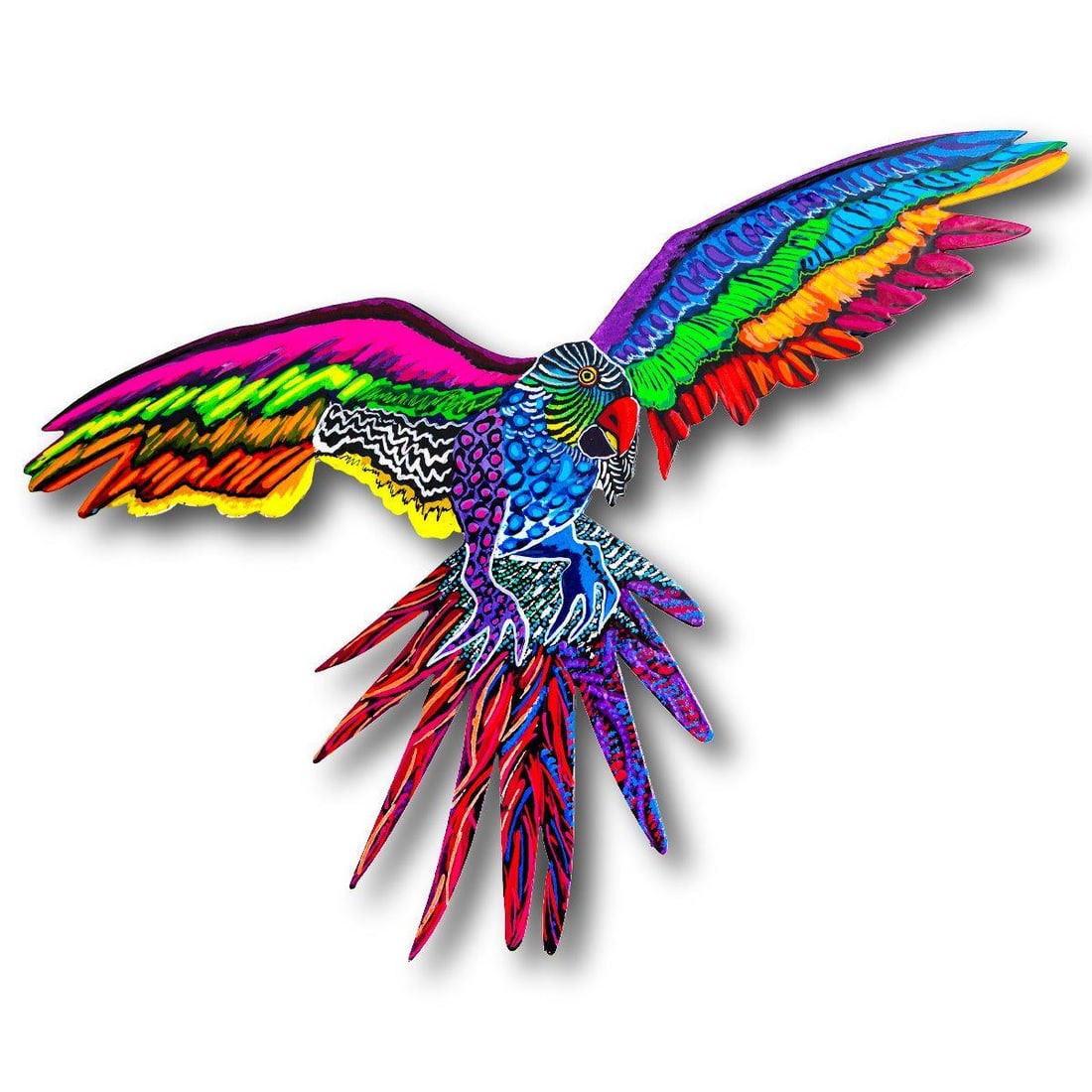 Patricia Govezensky- Original Painting on Laser CutÂ Steel "Macaw" (1 of 2)