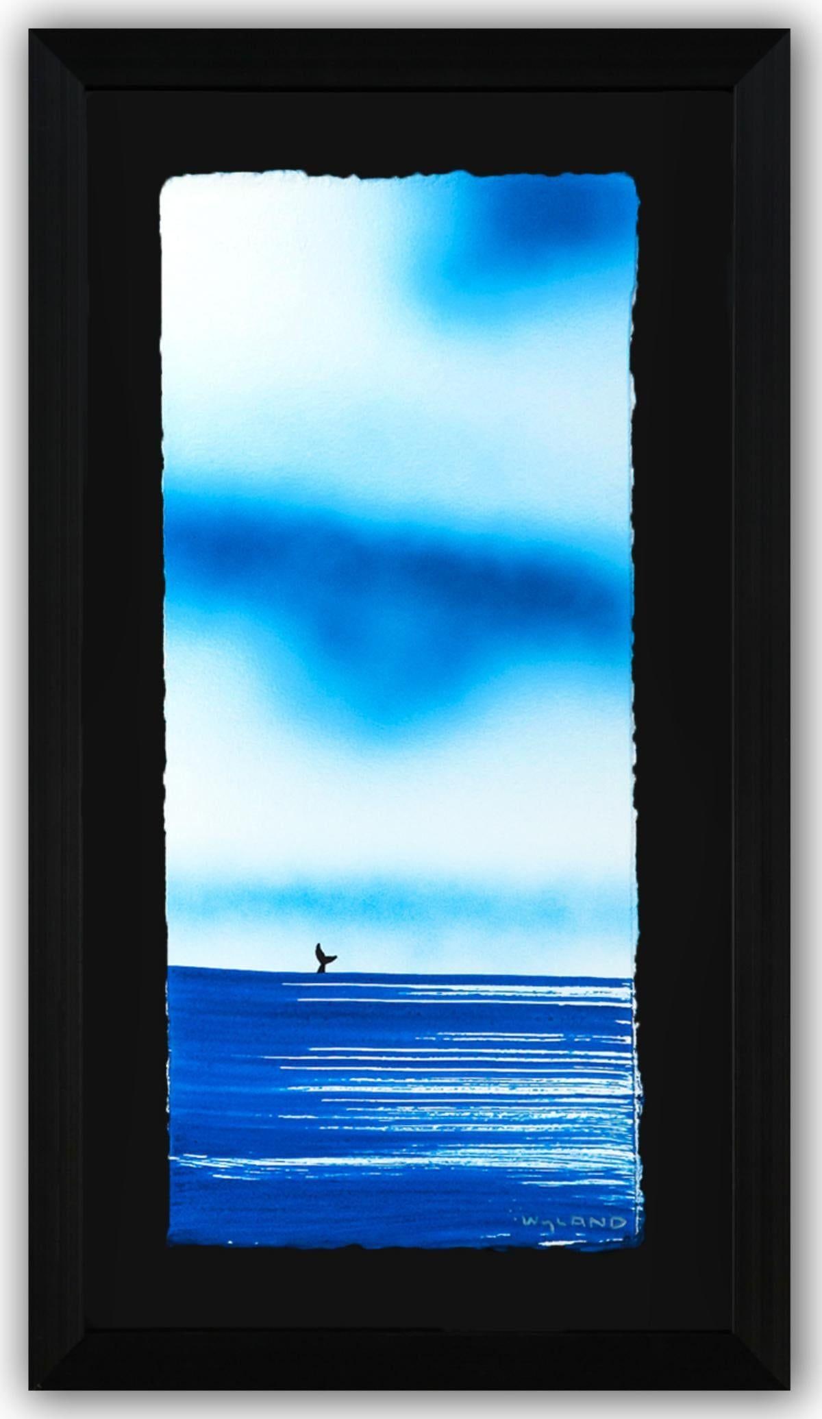 Wyland- Original Watercolor Painting on Deckle Edge Paper "Fluke": Artist: Wyland. Medium: Original Watercolor Painting on Deckle Edge Paper. Title: Fluke. Size: 22" x 10". Measures approx. 28" x 16" (framed). Signature: Hand Signed by the artist. Certificate of Auth