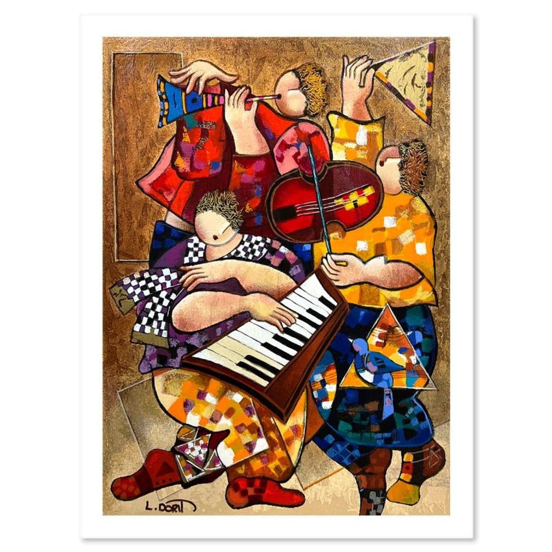 Dorit Levi, "Ensemble" Limited Edition Serigraph, Hand Signed and Numbered with Letter of (1 of 2)