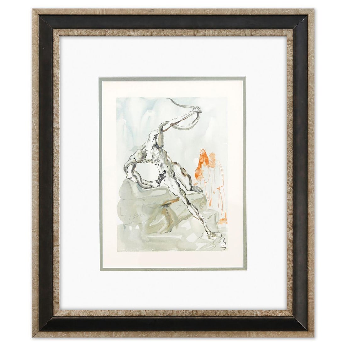 Salvador Dali- Original Color Woodcut on B.F.K. Rives Paper "Inferno 24" (1 of 2)