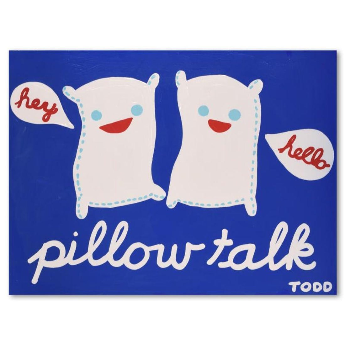 Todd Goldman, "Pillow Talk" Original Acrylic Painting on Gallery Wrapped Canvas (48" x 36"), Hand (1 of 2)