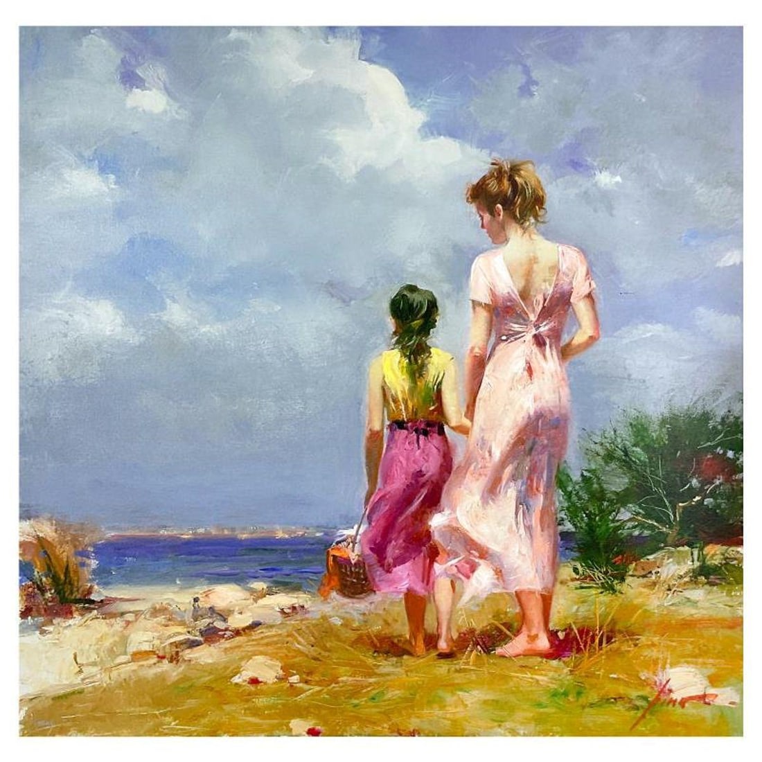 #1 in Edition - Pino (1939-2010), "Summer Afternoon" Hand Embellished Limited Edition on Canvas, HC (1 of 2)