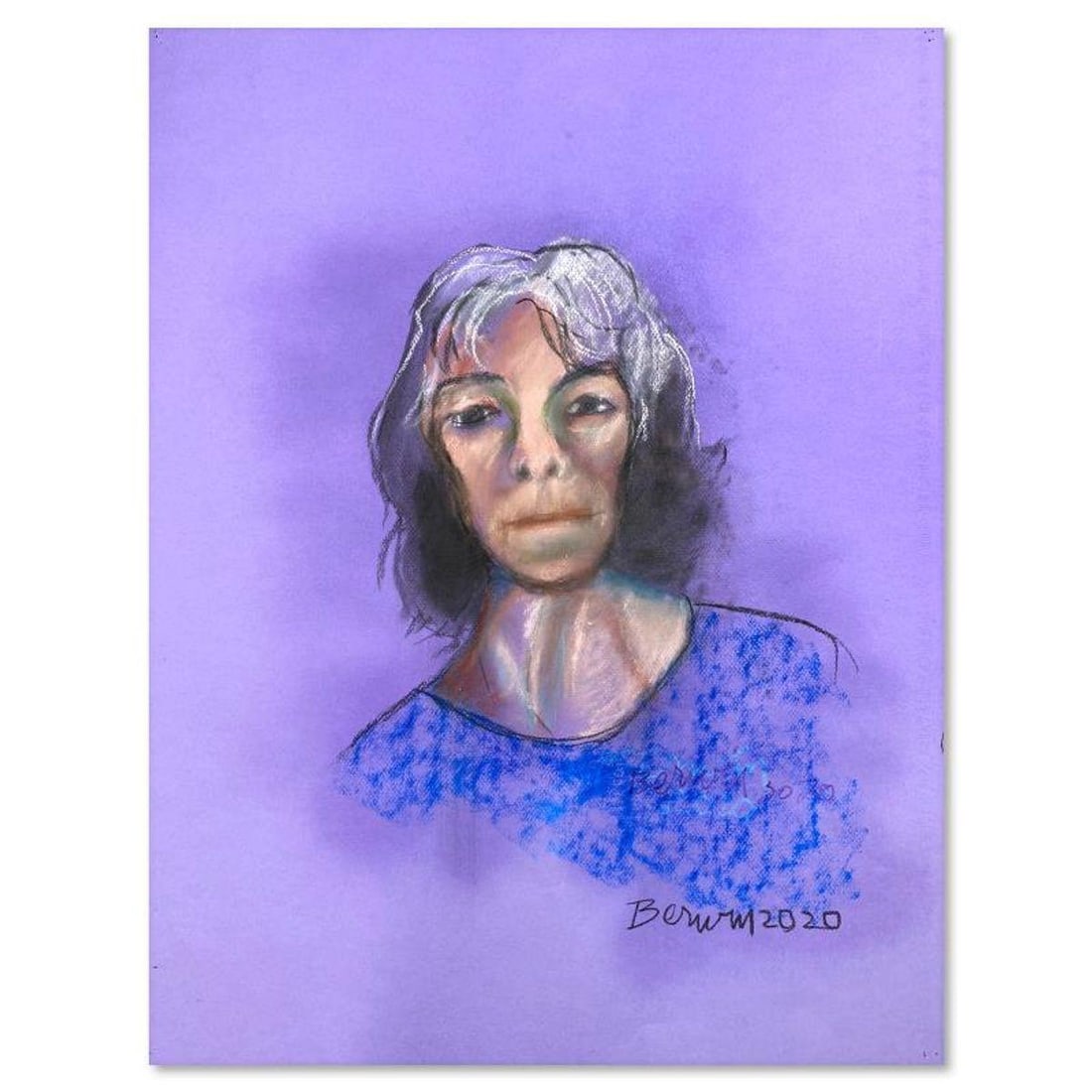 Milton Berwin (1925-2023), Original Pastel Drawing (25.5" x 19.5"), Hand Signed with Letter of (1 of 2)