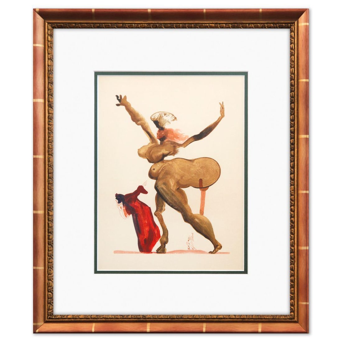 Salvador Dali- Original Color Woodcut on B.F.K. Rives Paper "Inferno 33" (1 of 2)