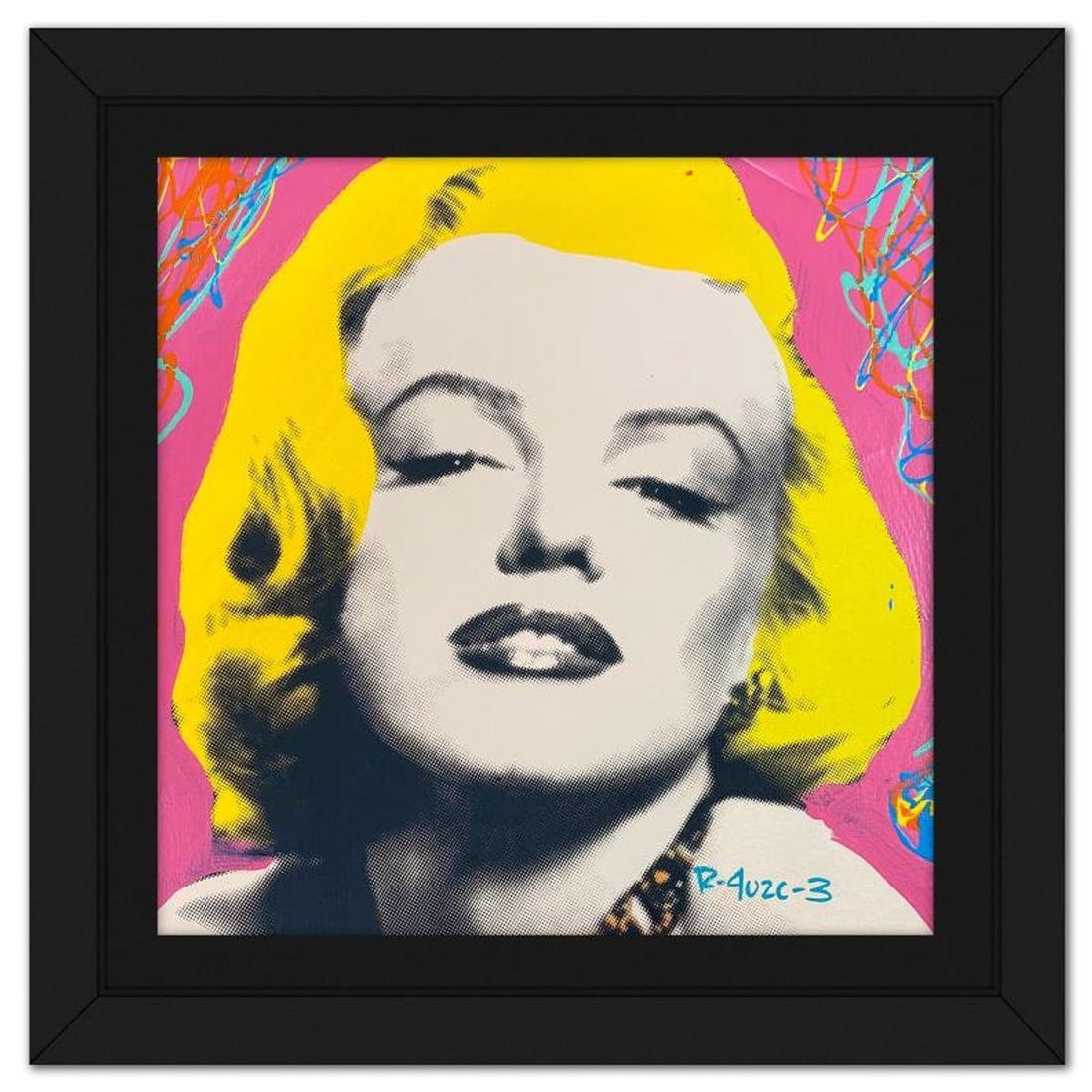 Ringo Daniel Funes, "Marilyn Seduction" Framed One-of-a-Kind Mixed Media on Canvas, Hand Signed with (1 of 2)