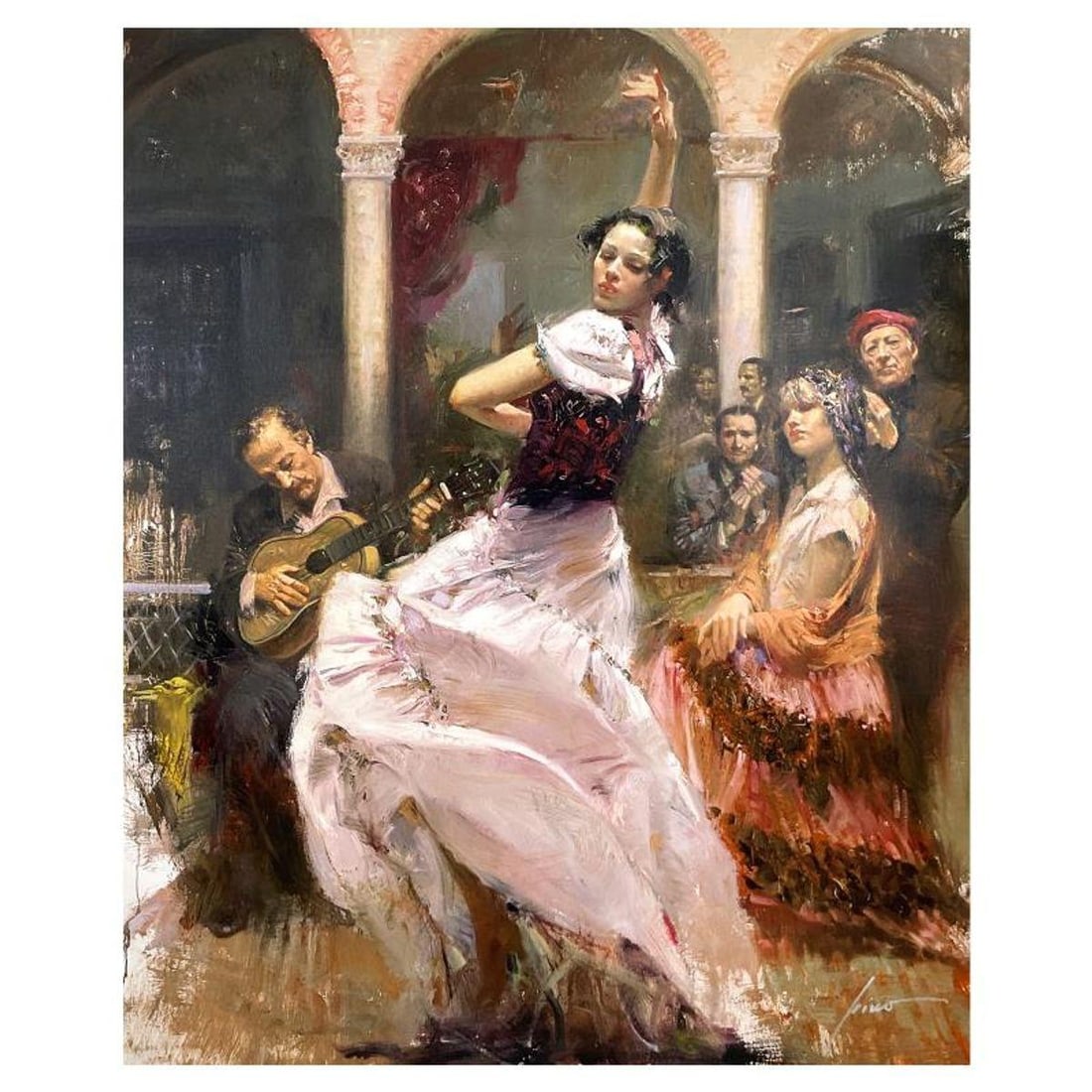 Pino (1939-2010), "Seville in My Heart" Limited Edition on Canvas, HC Numbered 2/25 and Hand Signed: Seville in My Heart is a limited edition giclee on canvas by Pino (1939-2010), HC numbered 2/25 and hand signed by the artist. Includes Certificate of Authenticity. Measures approx. 44" x 36" (image).