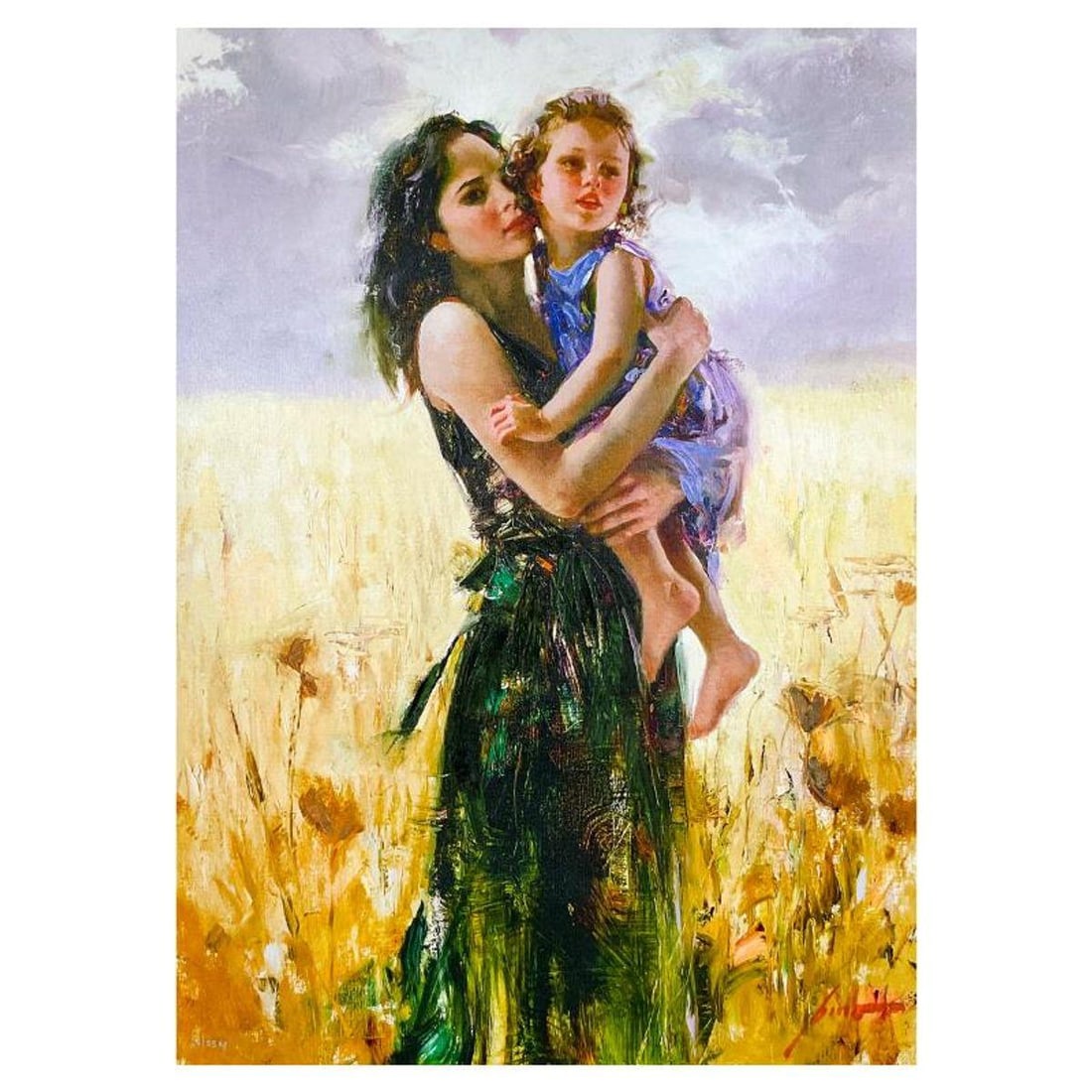 Pino (1939-2010), "Close to My Heart" Hand Embellished Limited Edition on Canvas, AP Numbered 20/25: Close to My Heart is an hand embellished limited edition giclee on canvas by Pino (1939-2010), AP numbered 20/25 and hand signed by the artist. Includes Certificate of Authenticity. Measures approx. 2