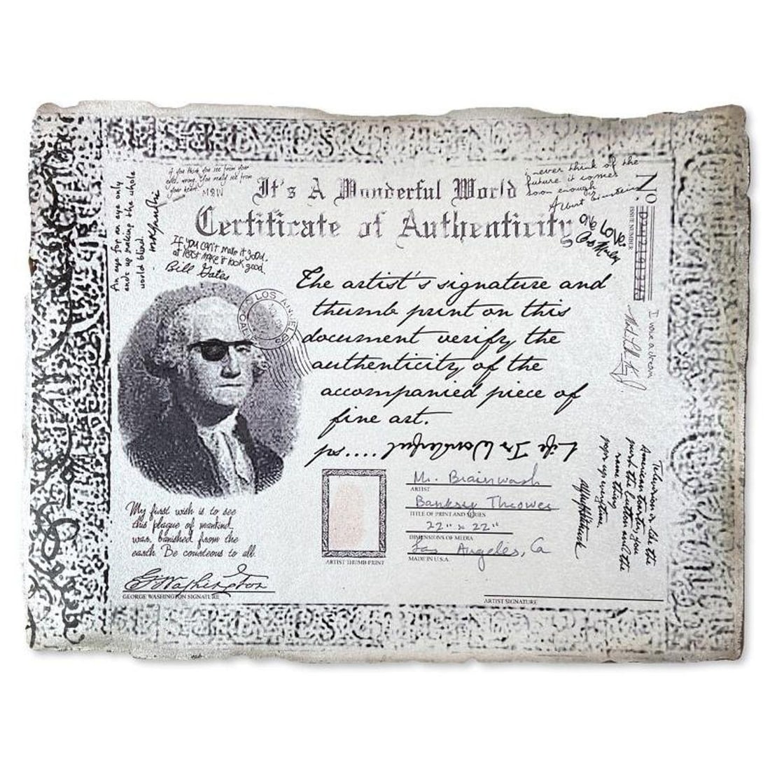 Mr. Brainwash, "Banksy Thrower" Framed Mixed Media Original, Hand Signed with Certificate of - 3