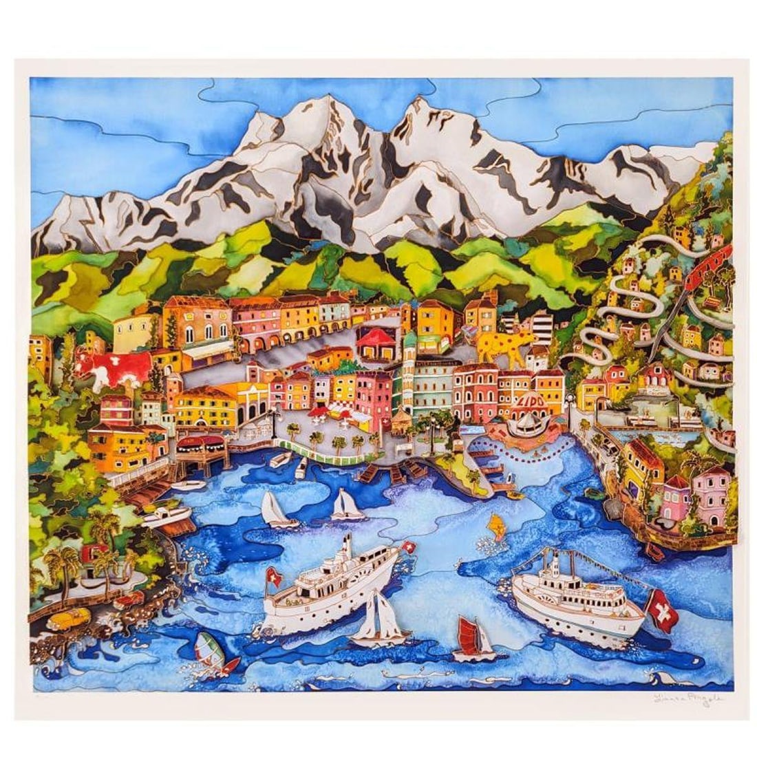 Linnea Pergola, "Lugano" 3D Limited Edition, Hand Signed with Letter of Authenticity. (1 of 2)