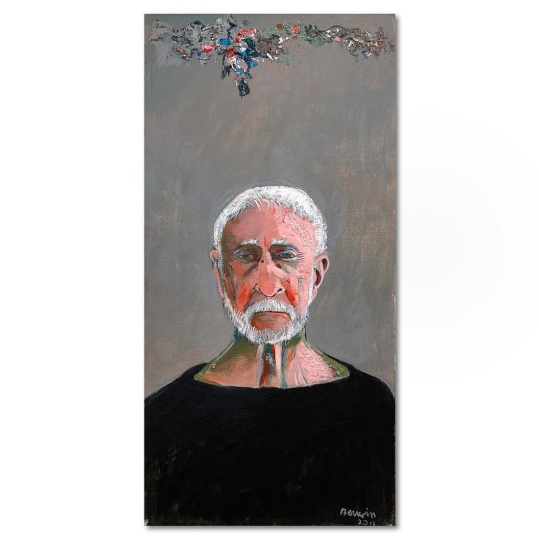 Milton Berwin (1925-2023), Original Painting on Canvas (25" x 12"), Hand Signed with Letter of (1 of 2)