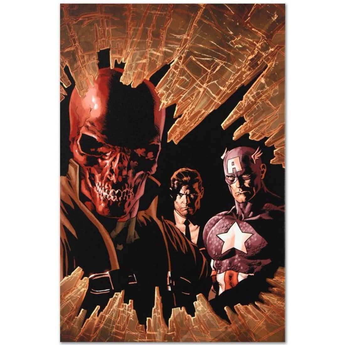 Marvel Comics "New Avengers #12" Numbered Limited Edition Giclee on Canvas by Mike Deodato Jr. with: A piece of comic book history, this limited edition, from original art by Mike Deodato Jr., depicts Red Skull, Captain America and Nick Fury. Brazilian artist Mike Deodato Jr. has become an enduring f