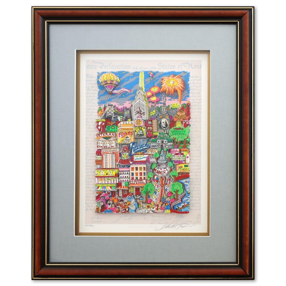 Charles Fazzino- 3D Construction Silkscreen Serigraph "A Cheesesteak in Philly" (1 of 3)