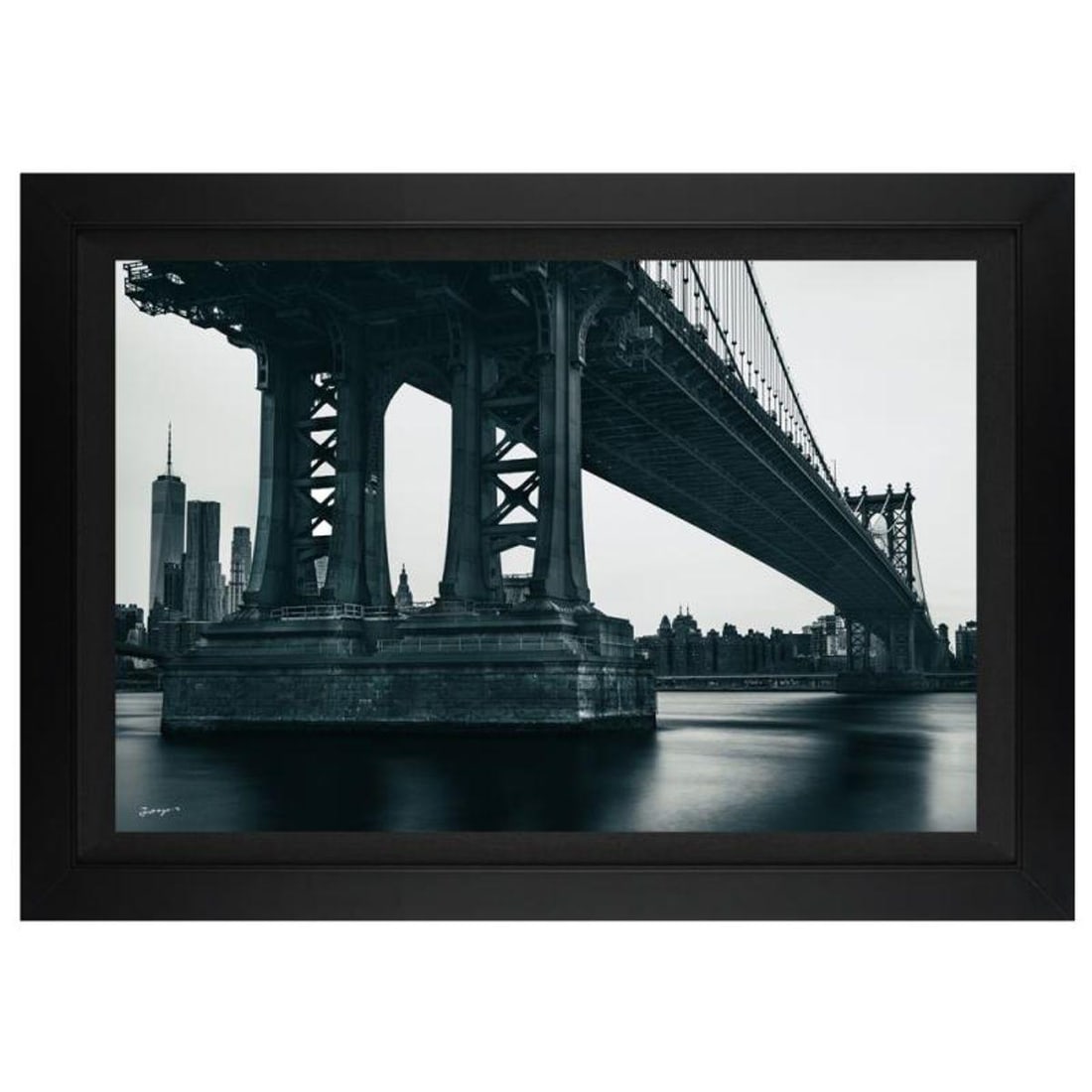 Jongas, "Manhattan Metallic" Framed Limited Edition on Canvas, Numbered and Hand Signed with Letter (1 of 1)
