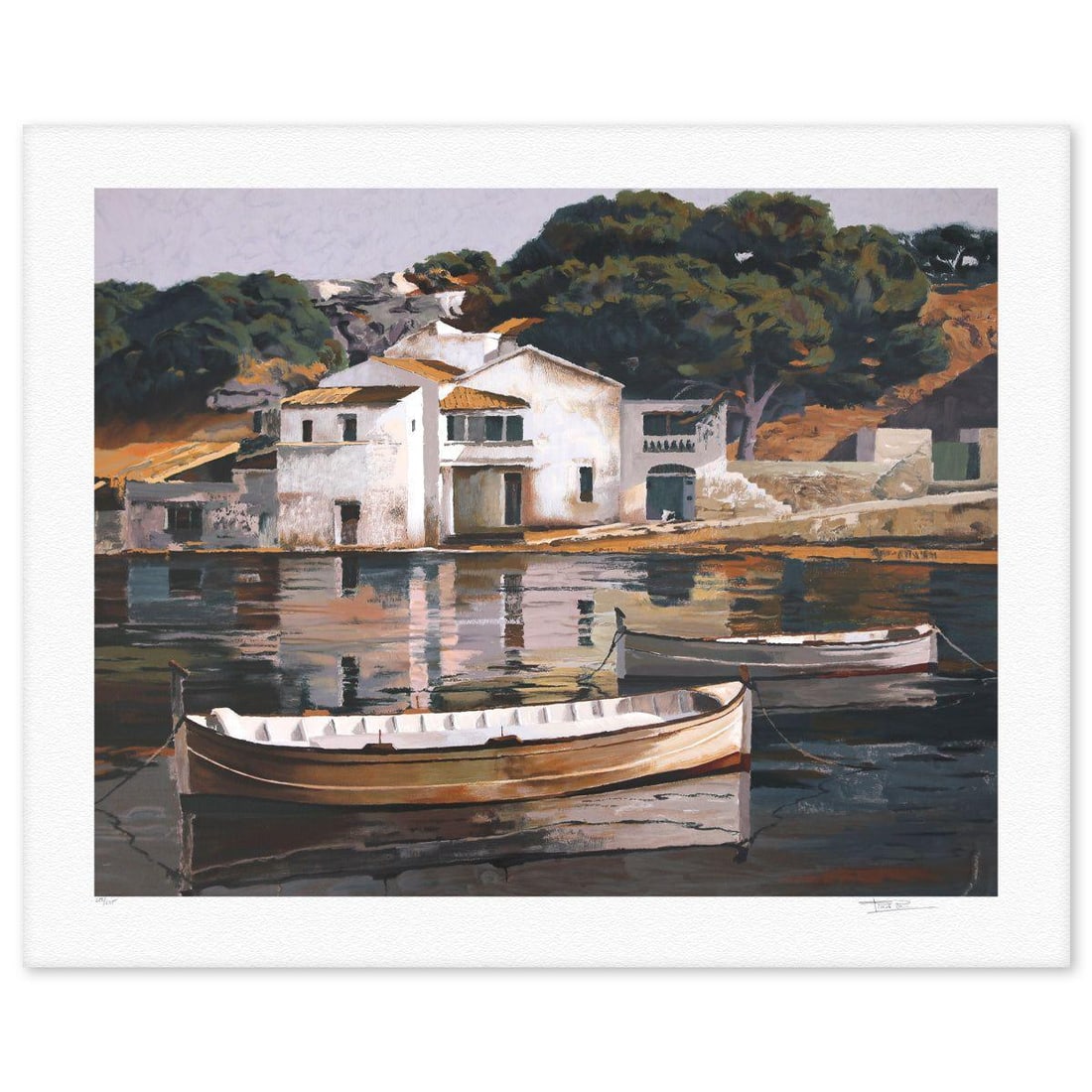 Poch Romeu- Silkscreen "Puerto de Mahon": Artist: Poch Romeu. Medium: Silkscreen. Title: Puerto de Mahon. Size: 36" x 43". Signature: Hand signed and numbered. Reference#: 74831.