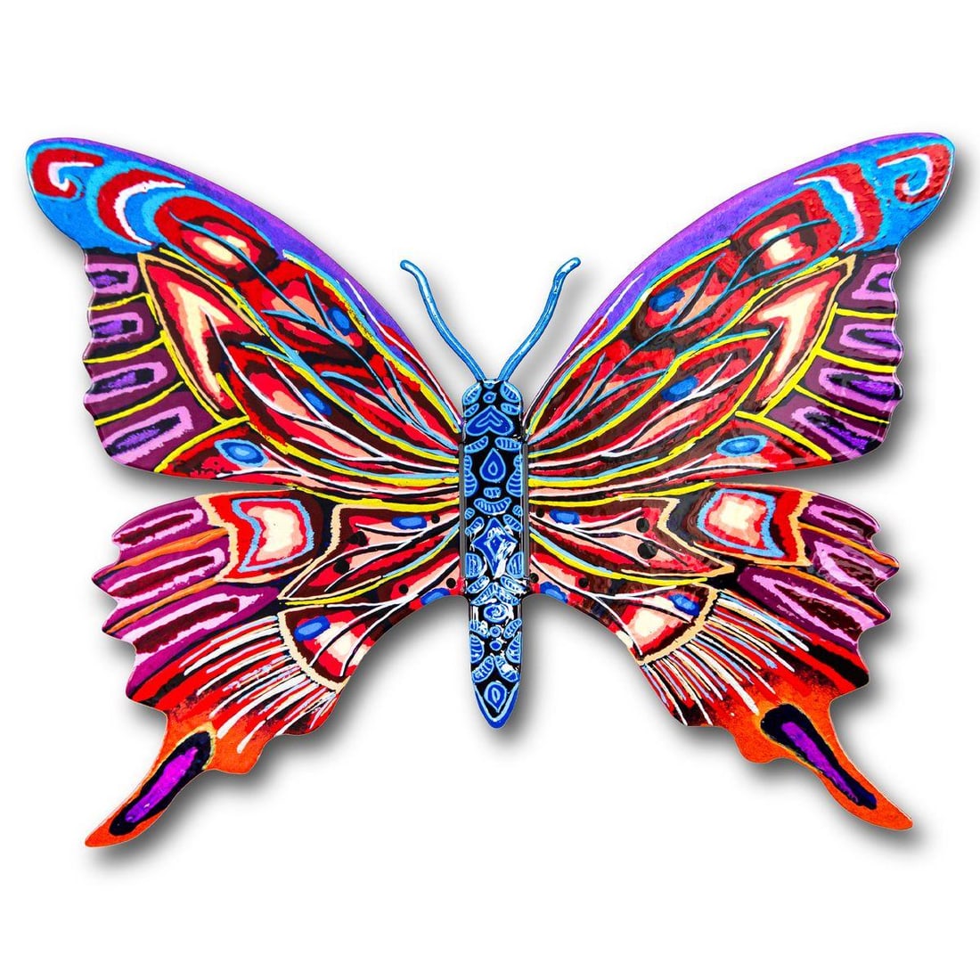 Patricia Govezensky- Original Painting on Cutout Steel "Butterfly" (1 of 2)