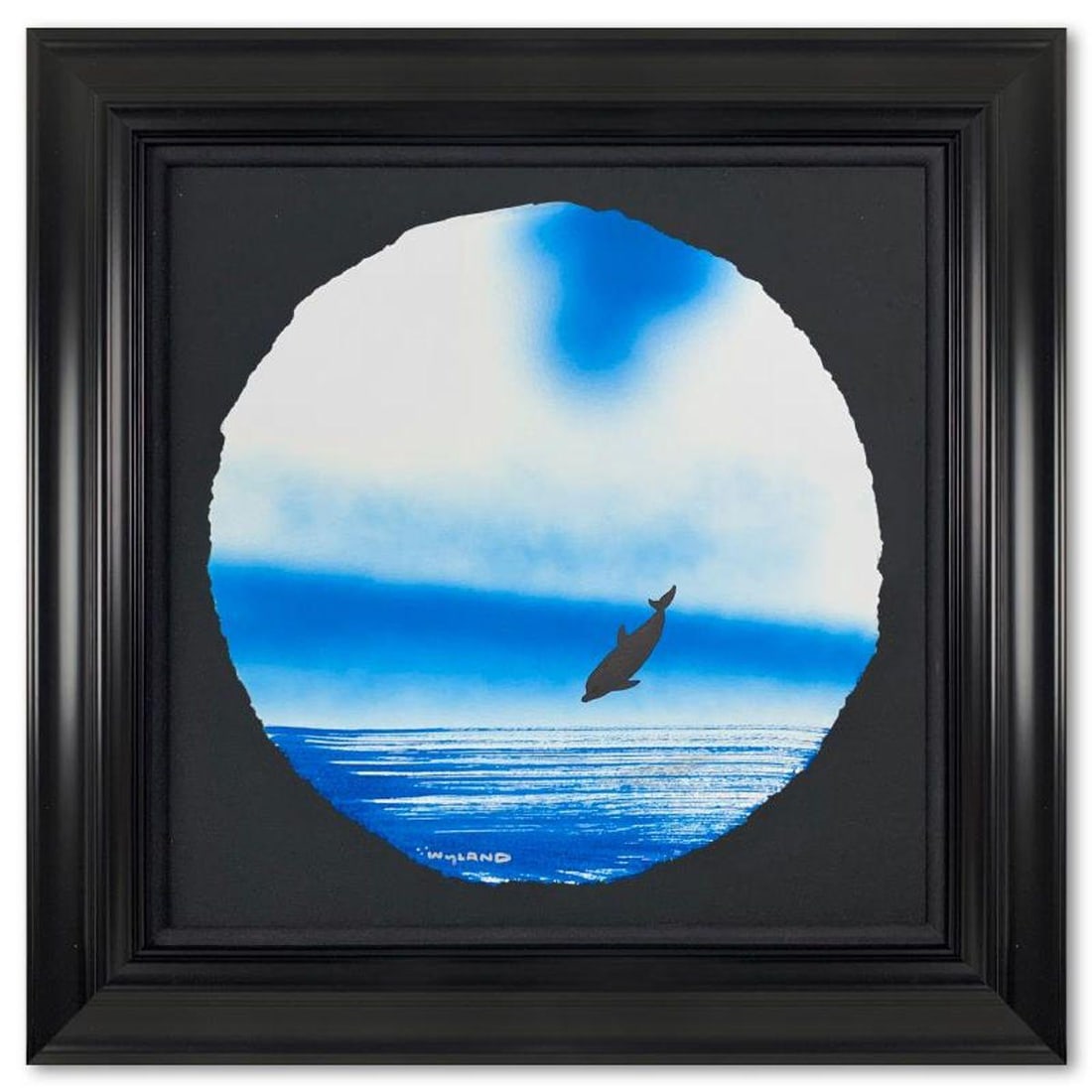 Wyland, "Dolphins" Framed, Hand Signed Original Painting with Letter of Authenticity. (1 of 3)