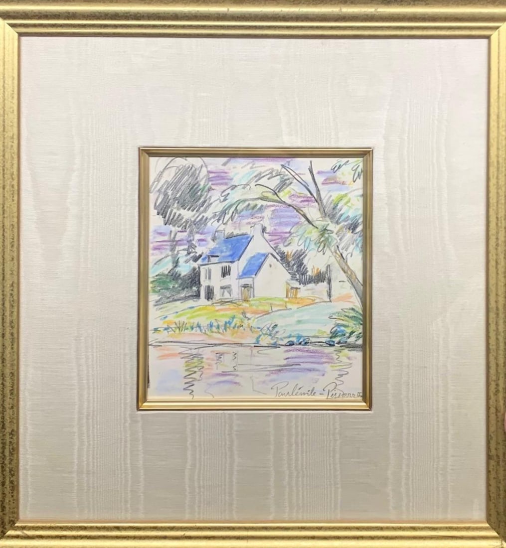 Paul Emmile Pissarro- Pastel Drawing on paper (1 of 3)