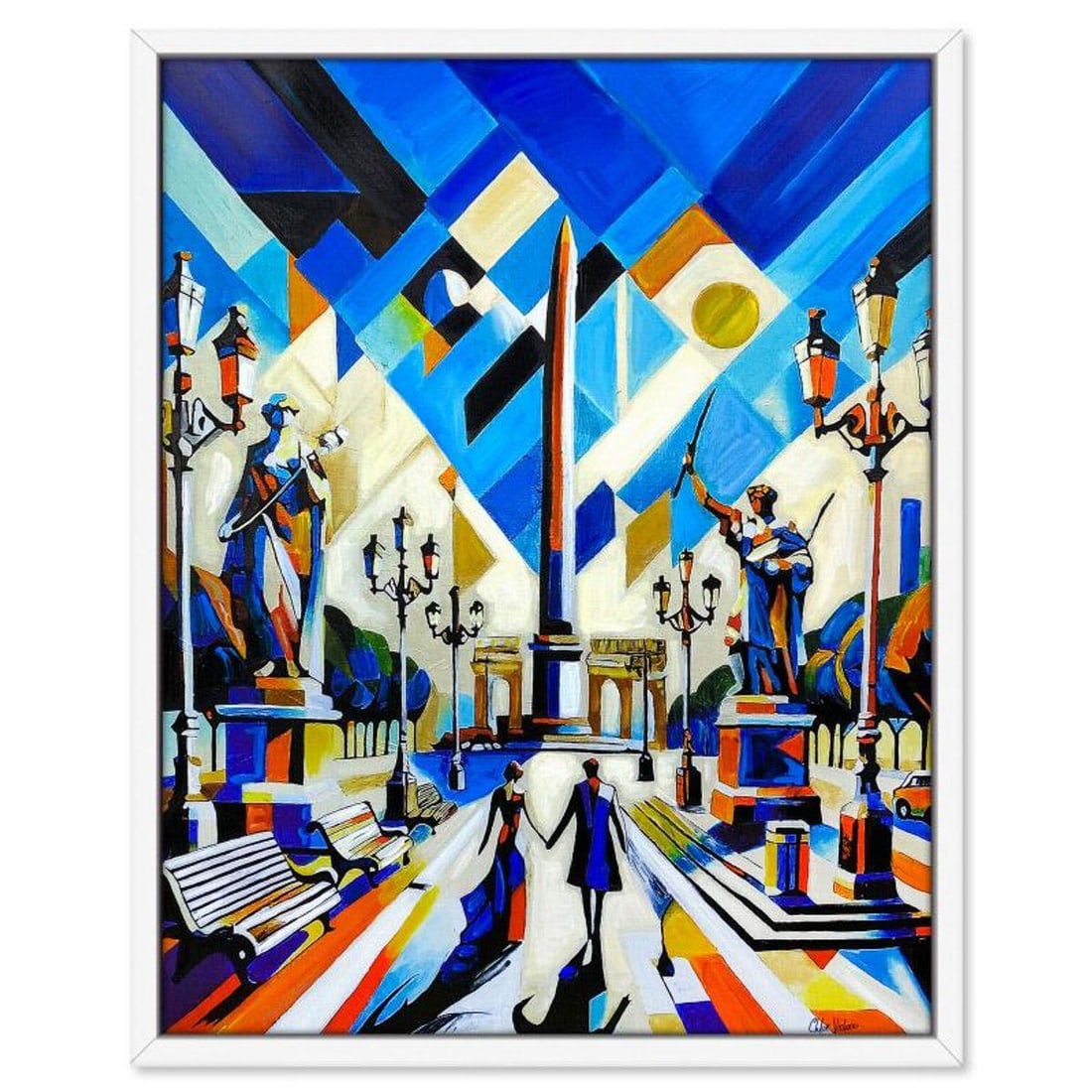 Chloe Victoria, "11-02-23" Framed One-of-a-Kind Mixed Media Overpaint on Canvas, Hand Signed with (1 of 2)