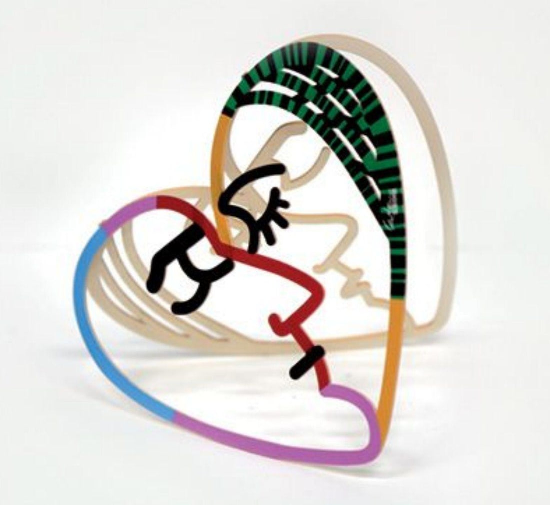 David Gerstein- Free Standing Sculpture "Face to Face": Artist: David Gerstein. Medium: Free Standing Sculpture. Title: Face to Face. Size: 8.6" x 8.2". Signature: Signed by the artist. Certificate of Authenticity: Is included. Additional: This piece is fr