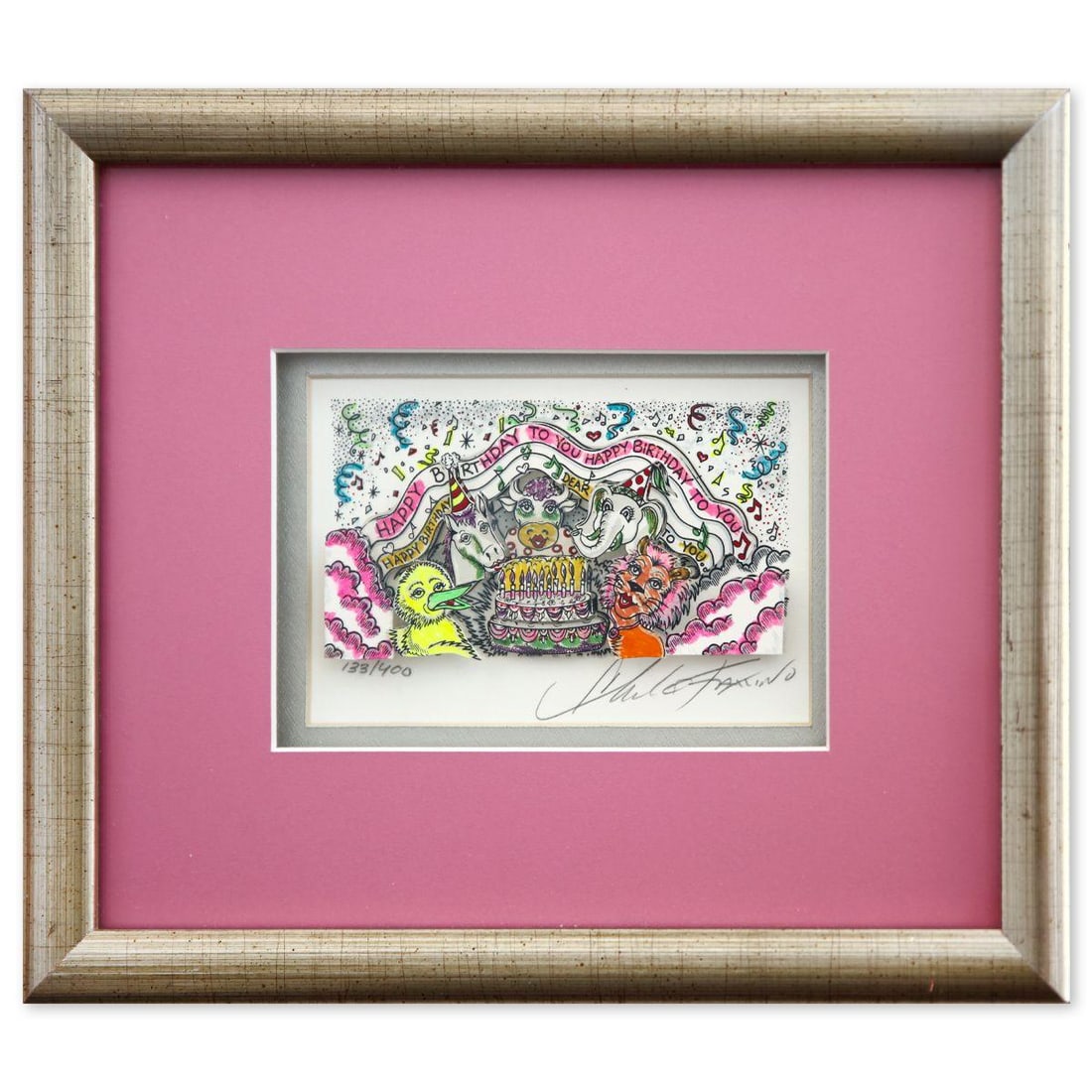 Charles Fazzino- 3D Construction Silkscreen Serigraph "Happy Birthday" (1 of 3)