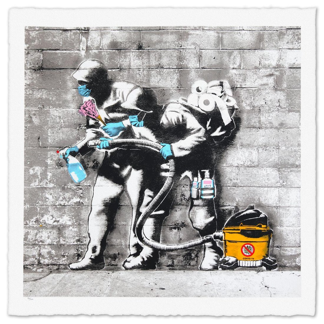 Hijack- Silkscreen "Pandemonium": Artist: Hijack. Medium: Silkscreen. Title: Pandemonium. Size: 23" x 22". Signature: Hand Signed and numbered. Certificate of Authenticity: Is included. Reference#: 28417.