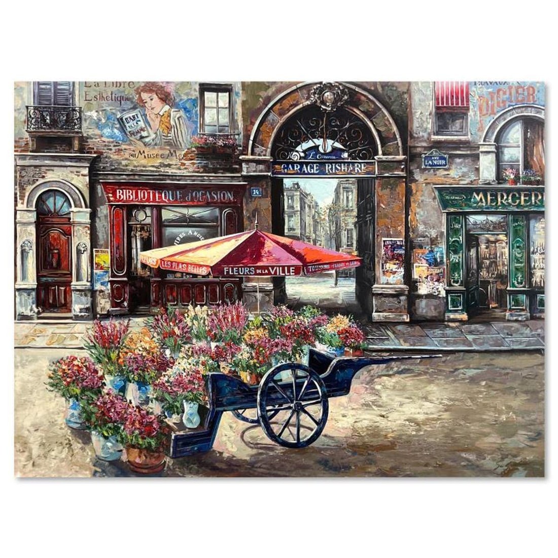Vadik Suljakov, "Fleurs De La Ville" Hand Embellished Limited Edition Printer's Proof on Canvas (36" (1 of 2)