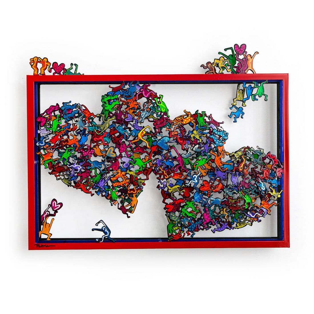 Patricia Govezensky- Original Painting on Cutout Steel "Me & You" (1 of 6)